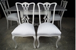 Picture of Antique Oak Draw Leaf Table + 4 Pierced Back Antique Chairs