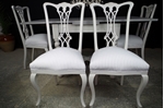 Picture of Antique Oak Draw Leaf Table + 4 Pierced Back Antique Chairs