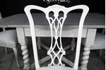 Picture of Antique Oak Draw Leaf Table + 4 Pierced Back Antique Chairs