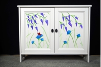 Picture of Bedroom TV Stand / Bookcase - Original Flower Art 