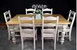 Picture of 6ft Carved Country Pine Farmhouse Table + 8 Chairs.