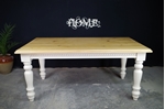 Picture of 6ft Carved Country Pine Farmhouse Table + 8 Chairs.
