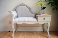 Picture of Vintage Occasional Seat With Side Table and Drawer