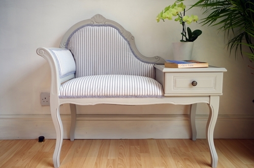 Picture of Vintage Occasional Seat With Side Table and Drawer