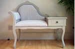 Picture of Vintage Occasional Seat With Side Table and Drawer
