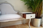 Picture of Vintage Occasional Seat With Side Table and Drawer