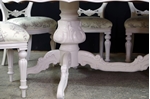 Picture of Large French Style Double Pedestal Dining Table + 8 Antique Balloon Back Chairs