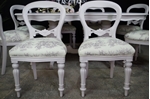 Picture of Large French Style Double Pedestal Dining Table + 8 Antique Balloon Back Chairs