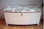 Picture of Vintage Lloyd Loom Ottoman - Toile de Jouy