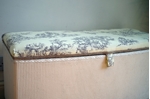 Picture of Vintage Lloyd Loom Ottoman - Toile de Jouy
