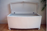 Picture of Vintage Lloyd Loom Ottoman - Toile de Jouy