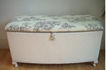 Picture of Vintage Lloyd Loom Ottoman - Toile de Jouy