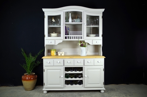 Picture of Large Country Pine Dresser with Wine Racks