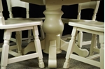 Picture of Round Oak Block Pedestal Table and 4 Oak Chairs 
