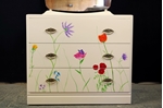 Picture of 3 Drawer Utility Dressing Table - Original Flower Art 