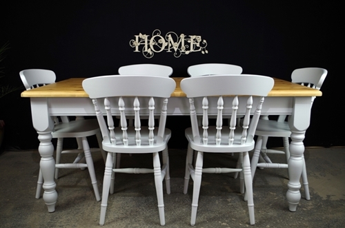 Picture of 5ft 6in Pine Farmhouse Table + 6 New Spindleback Chairs