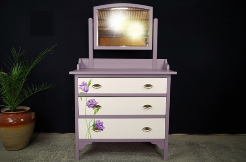 Picture of Art Deco 1920s Dressing Table with Original Flower Art