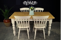 Picture of Pine Farmhouse table and 4 Beech Slatback chairs
