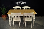 Picture of Pine Farmhouse table and 4 Beech Slatback chairs