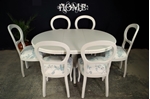 Picture of French Style Extending Dining Table and 6 Laura Ashley Upholstered Chairs