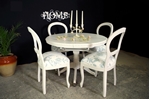 Picture of French Style Extending Dining Table and 6 Laura Ashley Upholstered Chairs