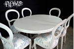 Picture of French Style Extending Dining Table and 6 Laura Ashley Upholstered Chairs