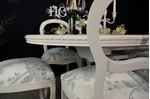 Picture of French Style Extending Dining Table and 6 Laura Ashley Upholstered Chairs