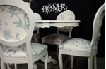 Picture of French Style Dining Table with 6 Laura Ashley Upholstered Chairs