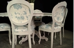 Picture of French Style Dining Table with 6 Laura Ashley Upholstered Chairs