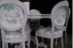 Picture of French Style Dining Table with 6 Laura Ashley Upholstered Chairs