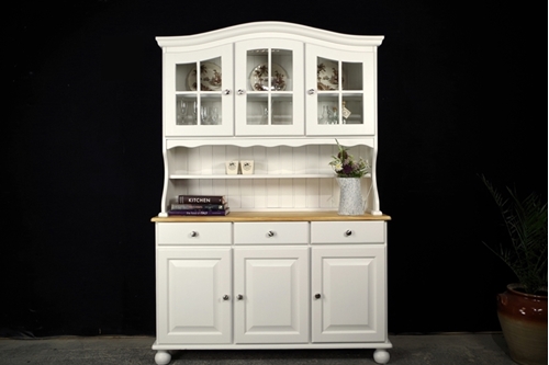 Picture of Country Pine Dresser with Curved Display Doors in Titania