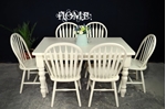 Picture of Painted Top Farmhouse Table + 6 Bow Back Chairs.
