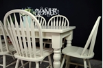 Picture of Painted Top Farmhouse Table + 6 Bow Back Chairs.