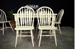 Picture of Painted Top Farmhouse Table + 6 Bow Back Chairs.