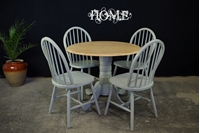 Picture of New Latiano Round Pedestal Drop Leaf Table + 4 Windsor Chairs