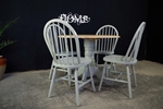 Picture of New Latiano Round Pedestal Drop Leaf Table + 4 Windsor Chairs