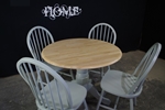 Picture of New Latiano Round Pedestal Drop Leaf Table + 4 Windsor Chairs