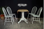 Picture of New Latiano Round Pedestal Drop Leaf Table + 4 Windsor Chairs