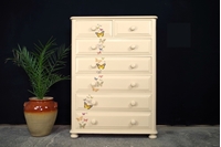 Picture of Tall Pine Vintage 7 Drawer Chest Kaleidoscope Of Butterflies