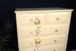 Picture of Tall Pine Vintage 7 Drawer Chest Kaleidoscope Of Butterflies