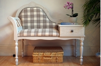 Picture of Vintage French Style Occasional Seat With Side Table and Drawer