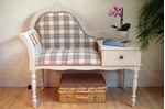 Picture of Vintage French Style Occasional Seat With Side Table and Drawer