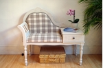 Picture of Vintage French Style Occasional Seat With Side Table and Drawer