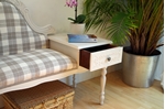 Picture of Vintage French Style Occasional Seat With Side Table and Drawer