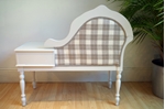 Picture of Vintage French Style Occasional Seat With Side Table and Drawer