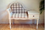 Picture of Vintage French Style Occasional Seat With Side Table and Drawer