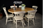 Picture of Oval pine pedestal table + 6 new beech farmhouse chairs