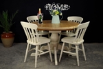 Picture of Oval pine pedestal table + 6 new beech farmhouse chairs