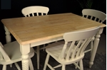 Picture of Farmhouse Table with Corkscrew legs + 4 new beech farmhouse chairs
