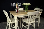 Picture of Farmhouse Table with Corkscrew legs + 4 new beech farmhouse chairs